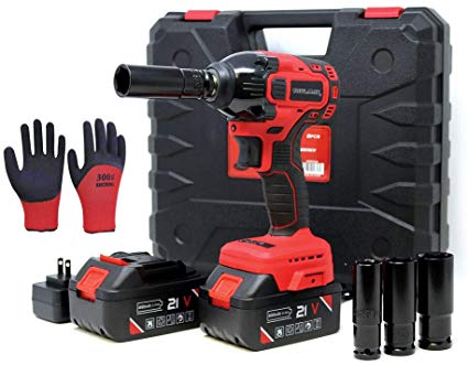 Lion Tools ZTP010 Toolman Lithium-ion 2 Batteries cordless Impact Wrench kit 1/2" 21V with Socket Set for Heavy Duty works with DeWalt Makita Ryobi Accessories