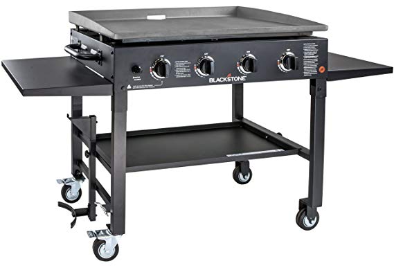 Blackstone 1554 Station-4-burner-Propane Fueled-Restaurant Grade-Professional 36 inch Outdoor Flat Top Gas Griddle Station-4-bur, 36" - 4 Burner, Grill