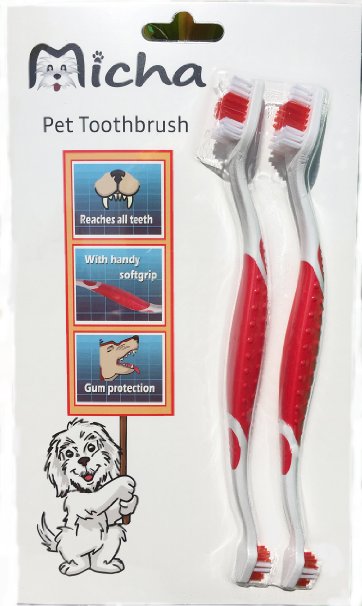 Pet Toothbrush for Cats and Dogs with a New Comfortable Ergonomic Design