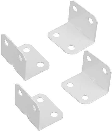 sourcingmap Home Furniture Carbon Steel L Shape Corner Brace Plate 90 Degree Right Angle Bracket White 4pcs