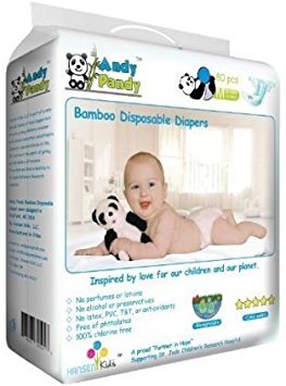 Andy Pandy Premium Bamboo Disposable Diapers, X-Large, 62 Count