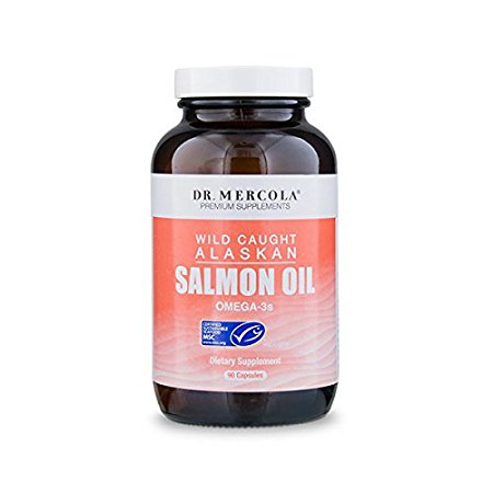 Dr Mercola Wild Caught Alaskan Salmon Oil - 90 Capsules - With Omega 3 and Essential Fatty Acids