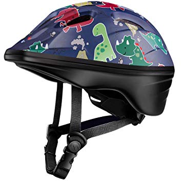 OutdoorMaster Toddler Bike Helmet - CPSC Certified Multi-Sport Adjustable Helmet for Children (Age 3-5), 14 Vents Safety & Fun Print Design for Kids Skating Cycling Scooter