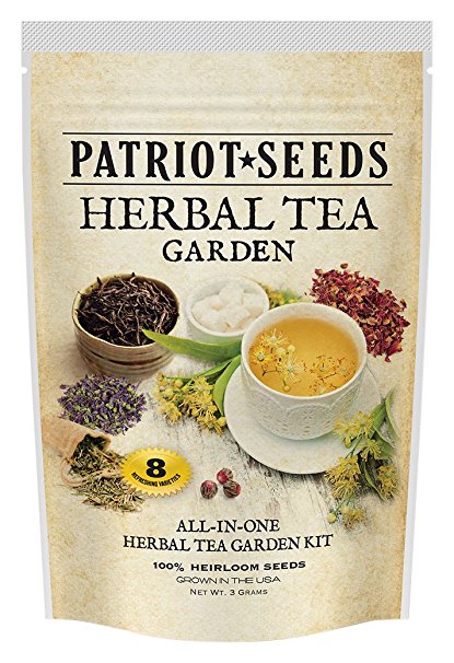 Patriot Seeds 8 Variety Heirloom Seed Pack Non-GMO Herbal Tea Garden