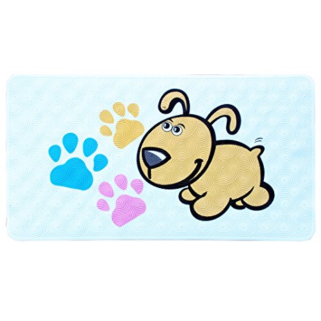 Baby Non-Slip Bath Bathtub and Shower Mat for Baby Kid's,Anti-Bacterial,Machine Washable, Fits Any Size Bath Tub ,16x 27.5 inch (dog)
