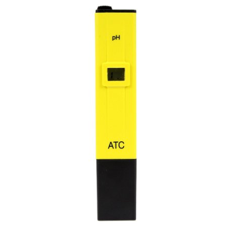 Teika 01pH High Accuracy Pocket Size pH Meter with ATC and Backlit LCD 0-14 pH Measurement Range 01 Resolution Handheld Measure Household Drinking WaterYellow