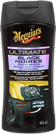 Meguiar's Ultimate Black Plastic Restorer for Plastic, Vinyl & Rubber Trim, 355mL - G15812C