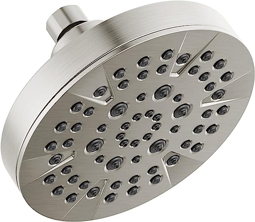 Delta-Faucet 5-Spray Brushed Nickel Shower Head, Delta Shower Head Brushed Nickel, Showerheads, 1.75 GPM Flow Rate, Stainless 52535-SS