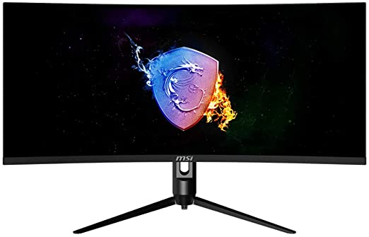 MSI Optix MAG342CQRV Curved Gaming Monitor - 34 Inch, 21:9 UWQHD (3440x1440), 2K, VA, 100Hz, 1ms, 1500R, Adaptive Sync, DisplayPort, HDMI, Anti-Flicker, Less Blue Light, Frameless, Black