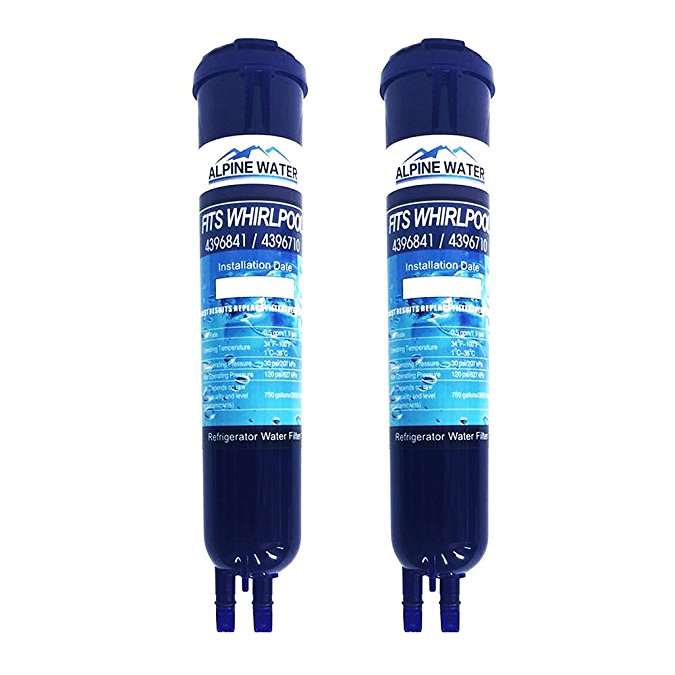 Alpine Water Refrigerator Water Filter Replacement,Compatible for Whirlpool 4396841,Whirlpool 4396710, Pur Filter 3,PUR W10121145 ,W10121146,KENMORE 46-9020,46-9020P (2 Pack)