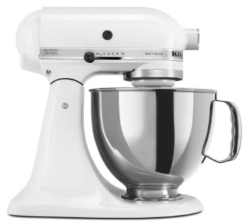 KitchenAid KSM150PSWH Artisan Series 5-Qt. Stand Mixer with Pouring Shield - White