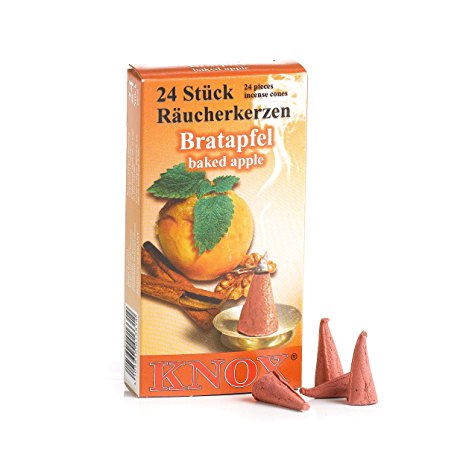 KNOX Baked Apple Scented Incense Cones, Pack of 24, Made in Germany