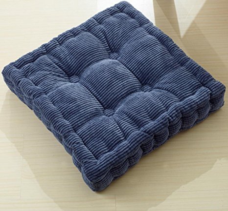 High Quality Soft Polyester Cotton Chair Cushion Thickened Office Pad Dark Blue 18" x 18"