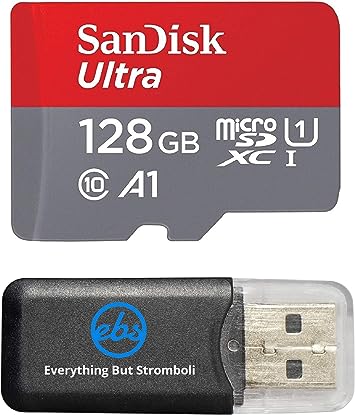 SanDisk 128GB Ultra Micro SDXC Memory Card Works with Samsung Galaxy Tab A 10.5, J3, J4, J7 Star, Amp Prime 3 Cell Phones UHS-I Class 10 100mb/s Bundle with Everything but Stromboli Card Reader