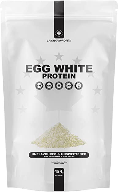 Canadian Protein Egg White Powder 25.2g of Protein | 454g of Unflavoured Dairy Free Low Carb Keto Friendly Workout Recovery Protein Shake