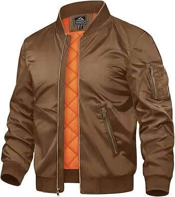 TACVASEN Men's Jackets-Bomber Jacket Fall Winter Warm Windbreaker Full Zip Casual Padded Coats