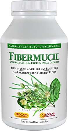 Andrew Lessman Fibermucil 1000 Capsules –Psyllium Husk Powder. Gently Promotes Regularity and Digestive Health. Rich in Fiber. Gentle, Easy and Effective. No Additives. Small Easy to Swallow Capsules