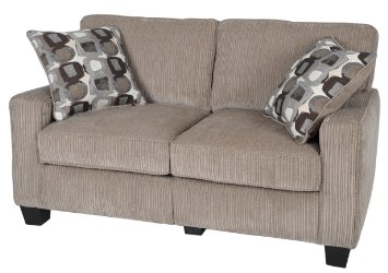 Serta RTA Santa Cruz Collection 61 Fabric Loveseat Sofa Platinum CR43529PB