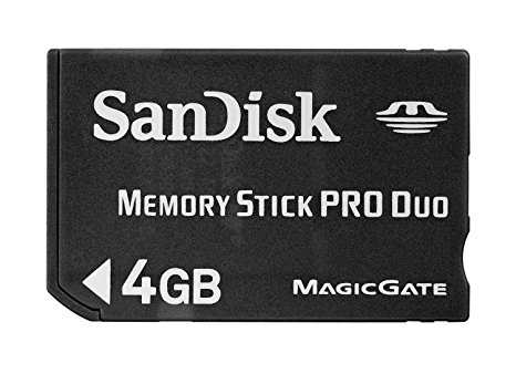 SanDisk Flash 4 GB Memory Stick PRO Duo Flash Memory Card SDMSPD-004G, Black