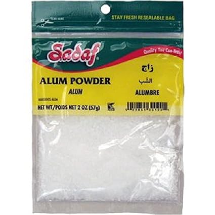 Sadaf Alum Powder - Aluminum Granulated Powder - Alumbre en polvo - Kosher - 2 oz Resealable Bag