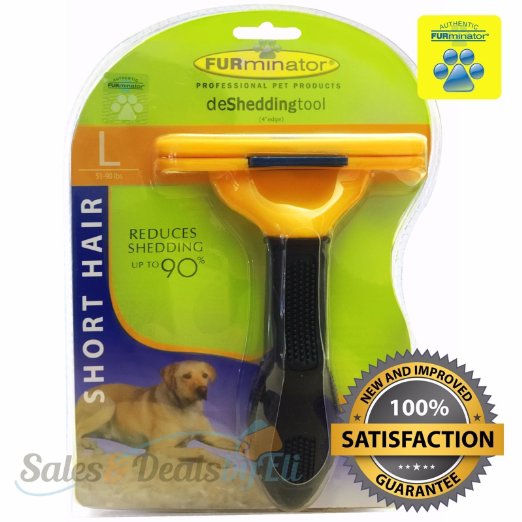 FURminator Short Hair deShedding Tool for Large Dogs 51-90 Lbs 4" Inch deShedding Edge Brush Comb