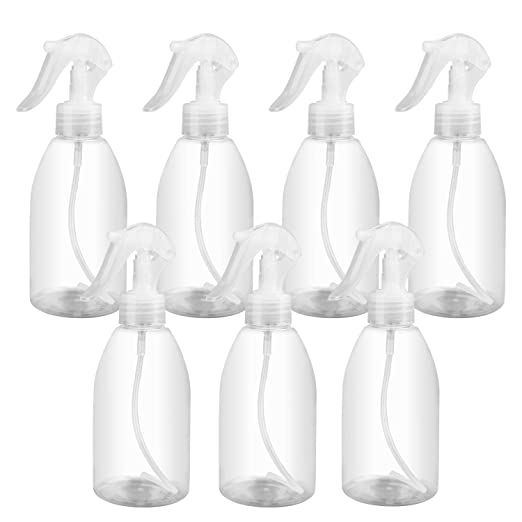 Plastic spray Bottle 10oz/300ml，Woaiwo-q Soap Dispenser Empty Shampoo Dispenser Bottles for Cleaning Solutions,Hair,Oils,(7 pack.clear)