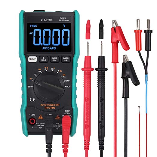 Neoteck Digital Multimeter 9999 Counts TRMS Auto Ranging NCV Tester DC AC Voltage Current Meter Temperature Capacitance Tester