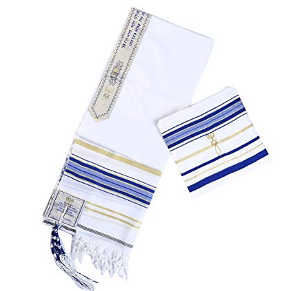 Star Gifts Royal Blue Messianic Tallit Prayer Shawl 72" X 22" with Matching Bag