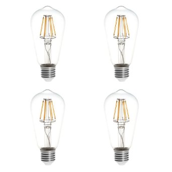 HERO-LED ST18-DS-6W-WW27 ST18 E26/E27 6W Edison Style LED Vintage Antique Filament Bulb, 60W Equivalent, Warm White 2700K, 4-Pack(Not Dimmable)