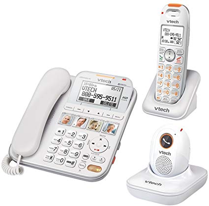 VTech SN6107 CareLine Accessory Handset, White | Requires a VTech SN6197 or Other Models to Operate