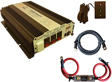 VertaMax Modified 3000 Watt (6000W Surge) 12V Power Inverter DC to AC Car, Solar, RV, Back Up Power (Cables   Remote Control Switch   ANL Fuse Included)