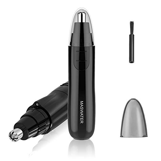 Portable Professional Nose Ear Hair Trimmer for Men and Women, Eyebrow Hair Clipper, Nose & Ear Shaver Remover with LED light Water Resistant Stainless Steel Blades and Battery Powered