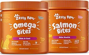 Omega 3 Alaskan Fish Oil Chew Treats for Dogs - with AlaskOmega for EPA & DHA   Probiotics for Dogs - Probiotics for Gut Flora, Digestive Health