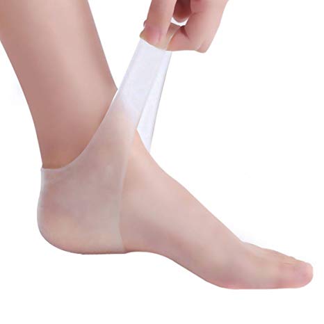 2 Pairs Silicone Gel Heel Dry Hard Cracked Skin Moisturising Protector Open Toe Sock