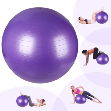 Swiss BallEasylife Exercise Ball with PumpAnti-burst Non slip Yoga Ball Stability Ball for Sports and Fitness Home Workout Pilates Yoga Abs Full Body Workout