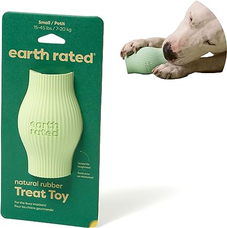 Earth Rated Treat Dispensing Dog Toys, Natural Rubber Dog Toys for Boredom and Stimulating, Dishwasher and Freezer Safe, Small