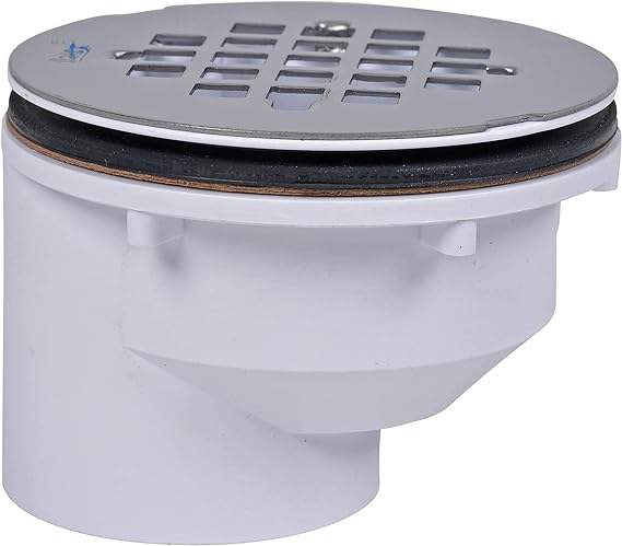 Oatey 2 in. Offset PVC Shower Drain with Stainless Steel Strainer