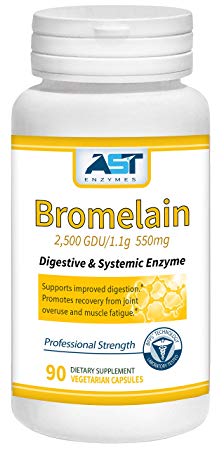 Bromelain 550mg (90 vegan caps) - 2,500 GDU/1.1g Supports Digestion & Joint Health