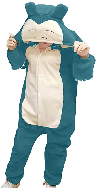 vavalad Adult Snorlax Plush One Piece Pajamas Halloween Cosplay Animal Homewear Sleepwear Jumpsuit Costume Women Men