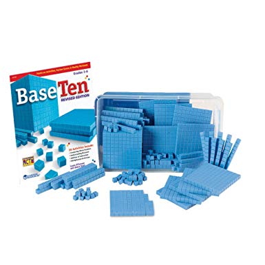 ETA hand2mind Blue Plastic Base Ten Blocks, 161-Piece Starter Set