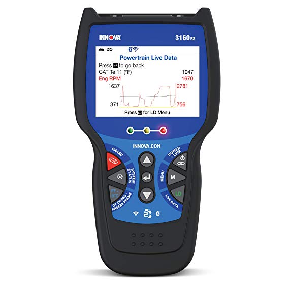 INNOVA 3160RS OBD2 Scanner/Car Code Reader with Live Data, ABS, SRS, Service Light Reset, EPB, and Network Scan