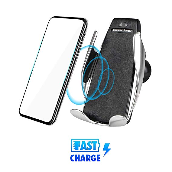 EEEKit Wireless Fast Car Charger Automatic Clamping 10W, Rotate Auto Car Receiver Mount for for iPhone, Samsung Galaxy and All Qi Devices