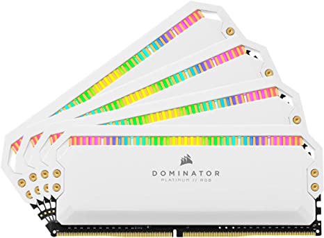 Corsair Dominator Platinum RGB 32GB (4x8GB) DDR4 3200 (PC4-25600) C16 1.35V AMD Optimized Memory - White (CMT32GX4M4Z3200C16W)