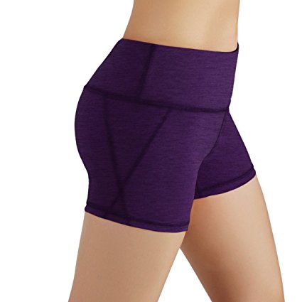 ODODOS Power Flex Yoga Shorts For Women Tummy Control Workout Running Shorts Pants Yoga Shorts With Hidden Pocket