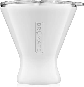 BrüMate MargTini 10oz Martini Margarita Tumbler - Made With Vacuum-Insulated Stainless Steel (Ice White)