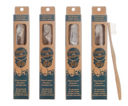 Plant-based Bamboo Toothbrush Child Size 4 Pack