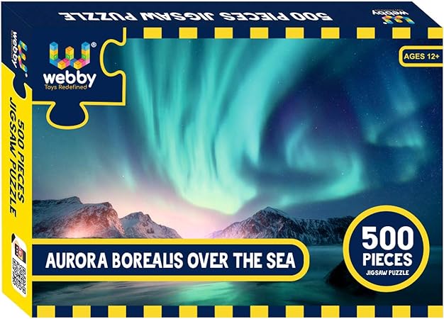 500 Piece Jigsaw Puzzle - Aurora Borealis Over The Sea - 500 Pieces Puzzles for Adults and Family, 18 x 24