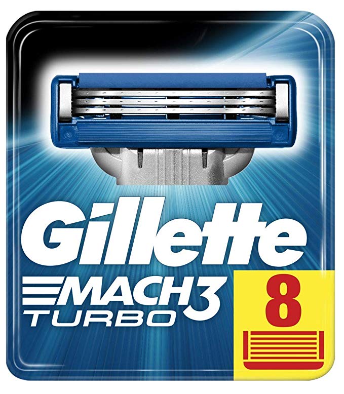 Gillette Mach3 Turbo Razor Blades, 8 Refills