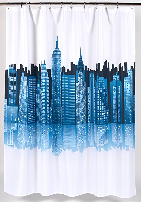 "Cityscape" Fabric Shower Curtain