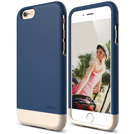 iPhone 6 Case elago S6 Glide Case for the iPhone 6 Only 47inch  Back Protection Film included - eco friendly Retail Packaging Jean Indigo  Champagne Gold